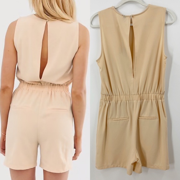 ASOS Y.A.S Tailored Peach Playsuit Romper Sz S - Picture 2 of 16